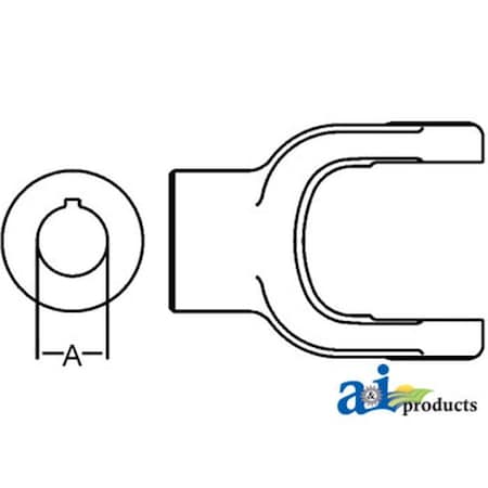 Aftermarket Round Bore Implement Yoke w Keyway And Set Screw A-800-4422